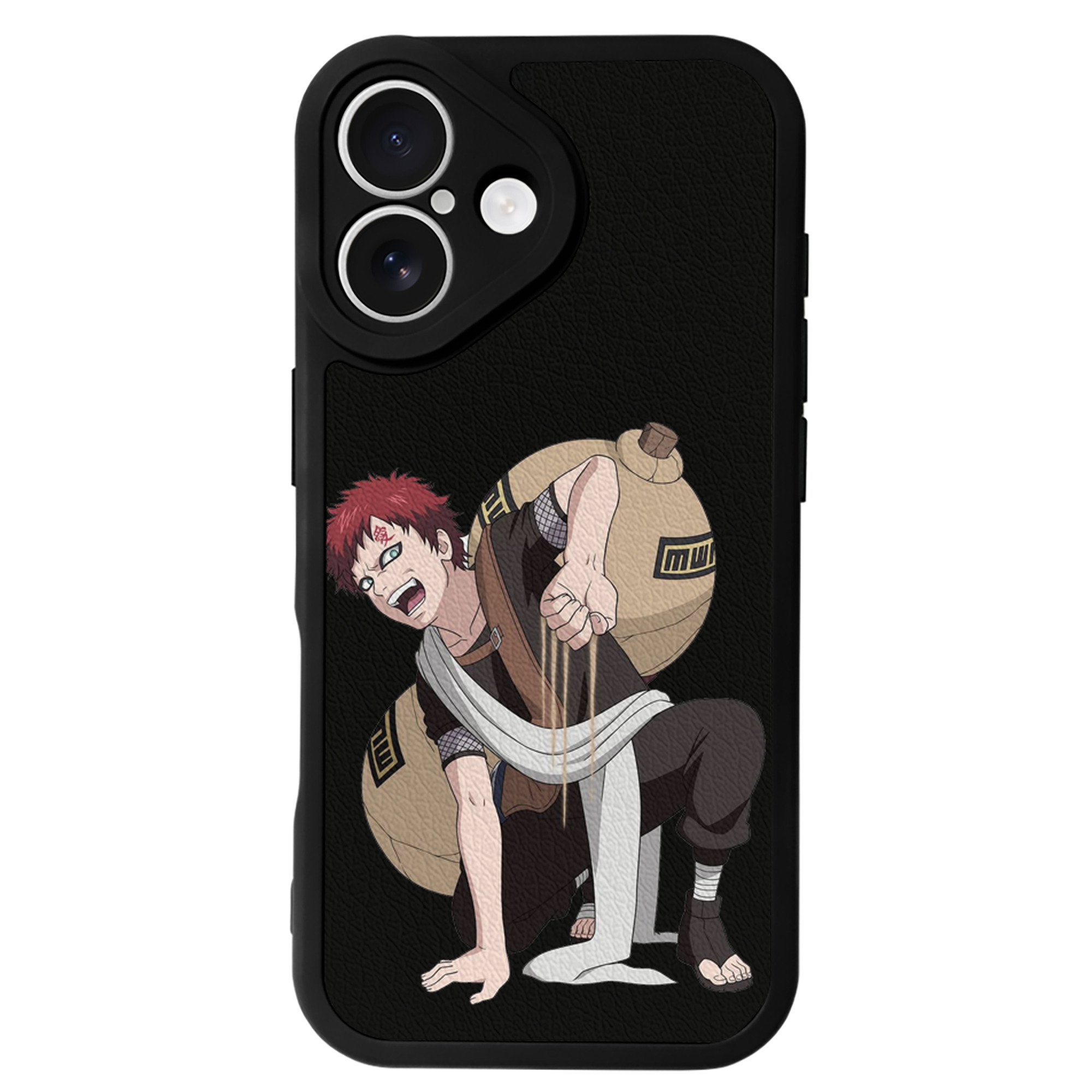 （画像用） NARUTO -ナルト- ガアラ Gaara 【iPhone 16シリーズ対応】シリコンスマホケース（レザー調） 材質：シリコン